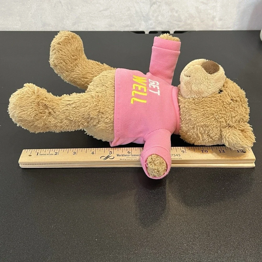 Gund Brown Teddy Bear Pink GET WELL Shirt Gift